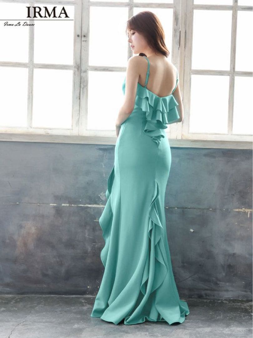 キャバクラ　ロングドレス　IRUMA 濃いピンク　ビビッドピンク　バースデー