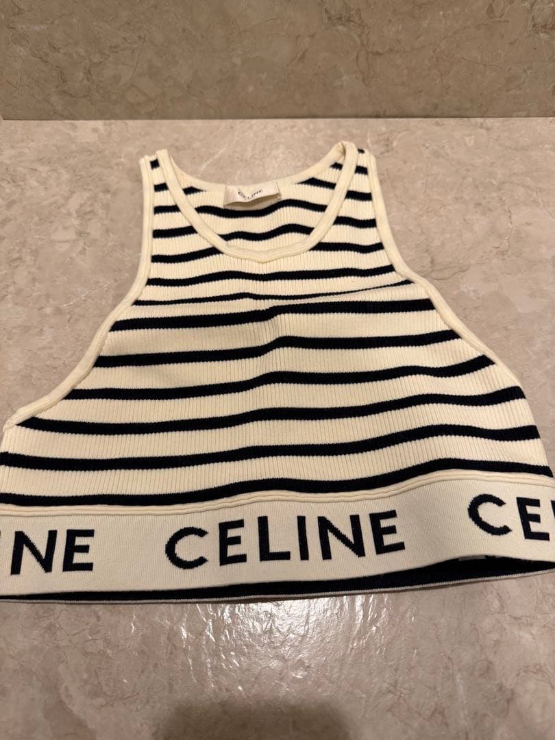 【12/31まで年末SALE】 CELINE ストライプ タンクトップ