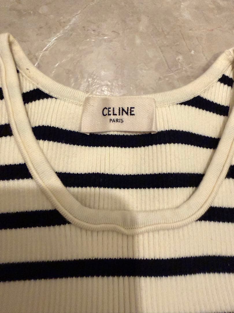 【12/31まで年末SALE】 CELINE ストライプ タンクトップ