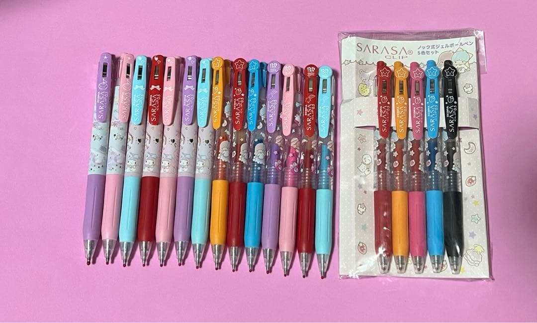 サラサクリップ　サンリオ　限定　シナモン　マイメロ　キキララ　sarasa