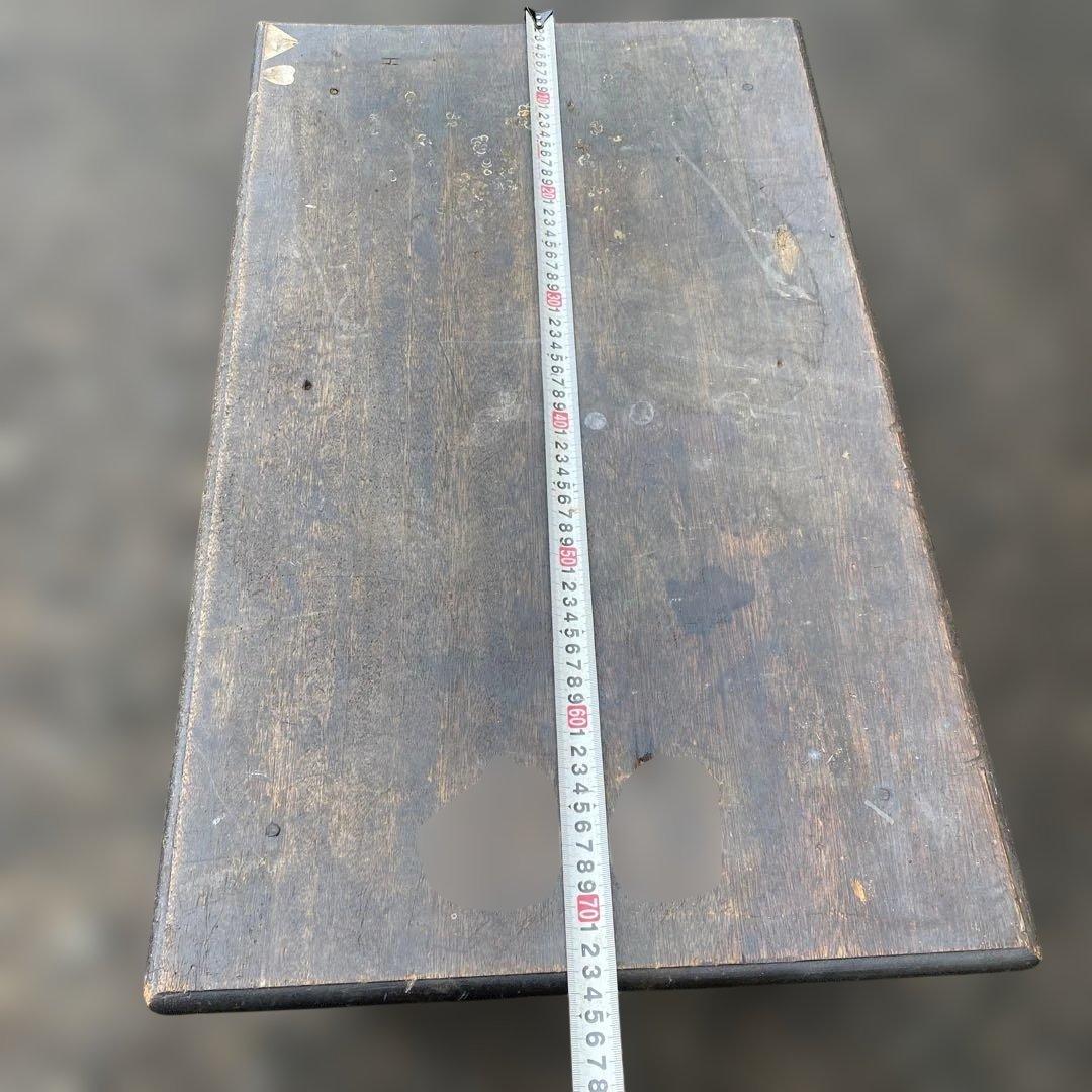 木製文机 引き出し付き ダークブラウン　昭和レトロ　古民具