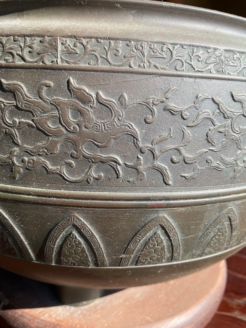 美品　骨董品　100年前　鉄製 火鉢 2個セット　直径30センチ