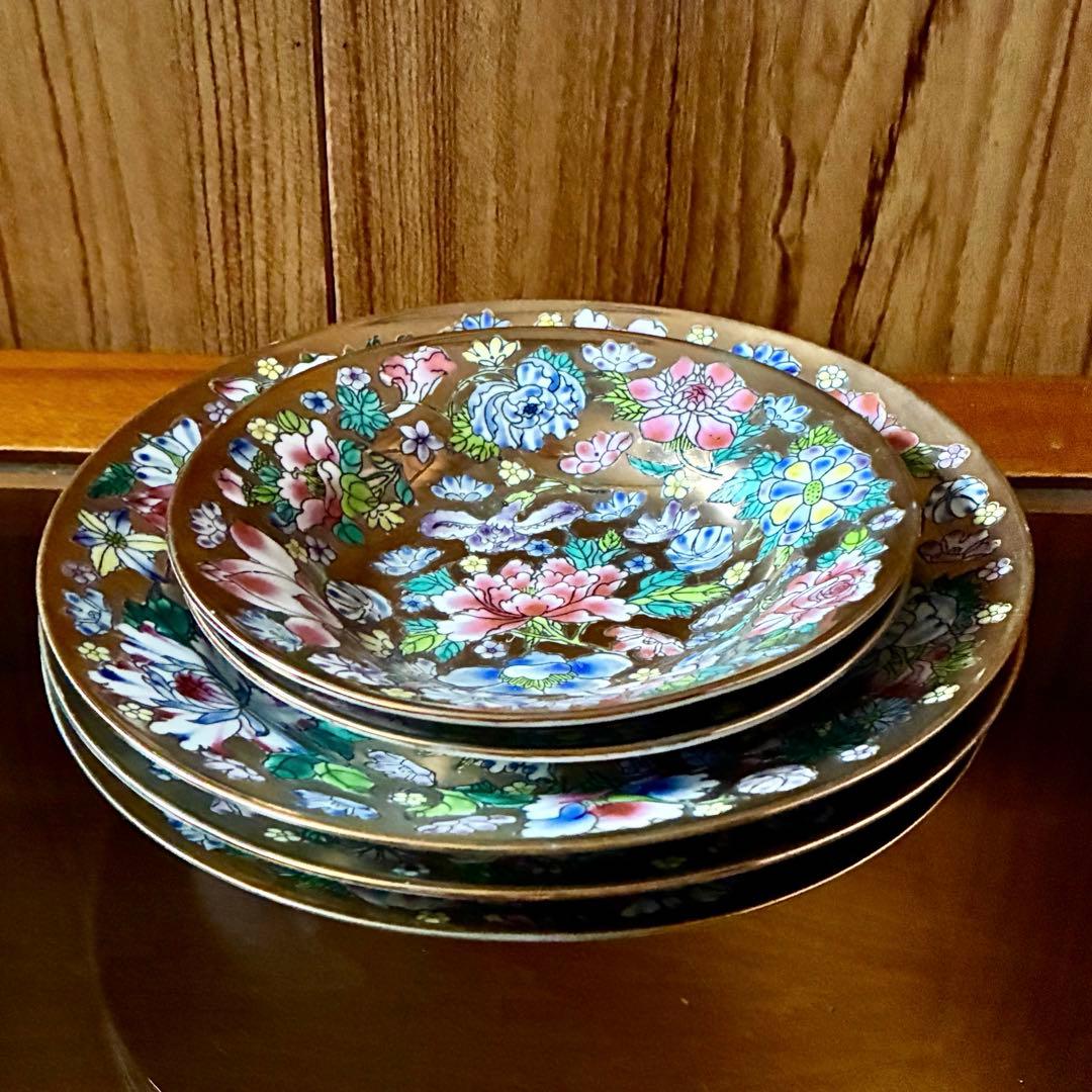 新品未使用　景徳鎮　金彩　絵付け　色絵金彩　ゴールド　食器　皿　12点セット