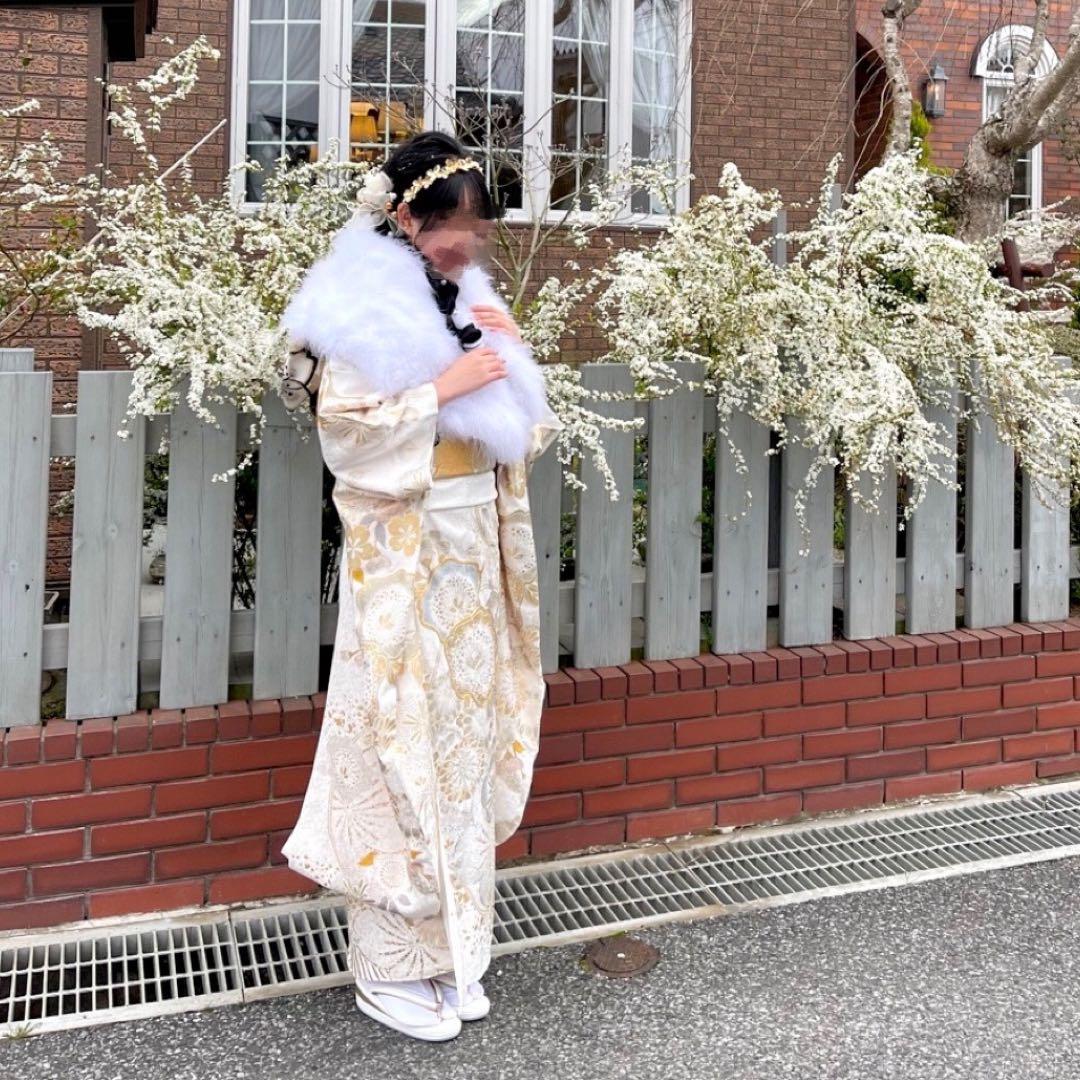 ♡振袖 フルセット 金 白♡