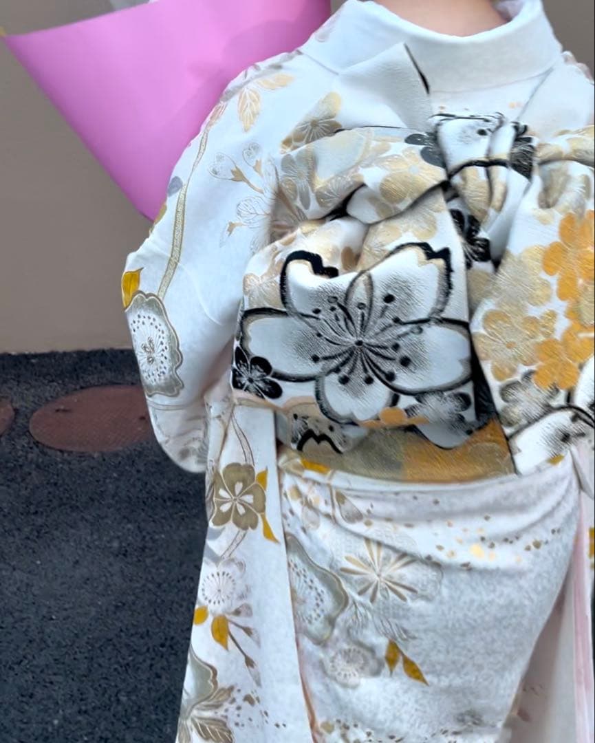 ♡振袖 フルセット 金 白♡
