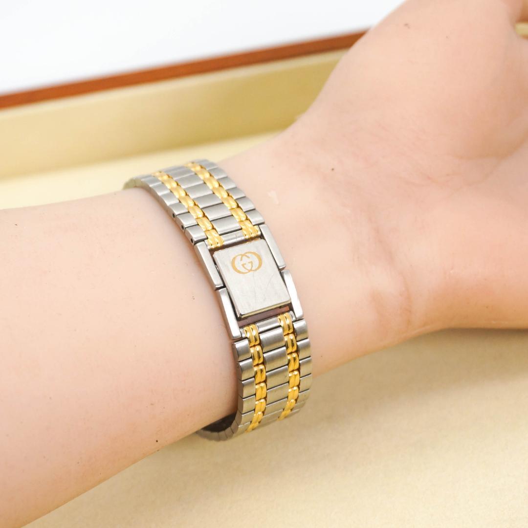 稼働 GUCCI 腕時計 9000M デイト ボーイズ アイボリー 2841