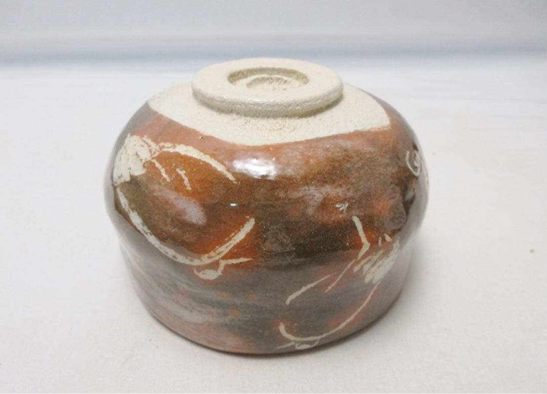 ほぼ未使用 茶道具 鶴之画 赤楽茶碗 陶印 作家物 茶器 お点前 茶事 共箱