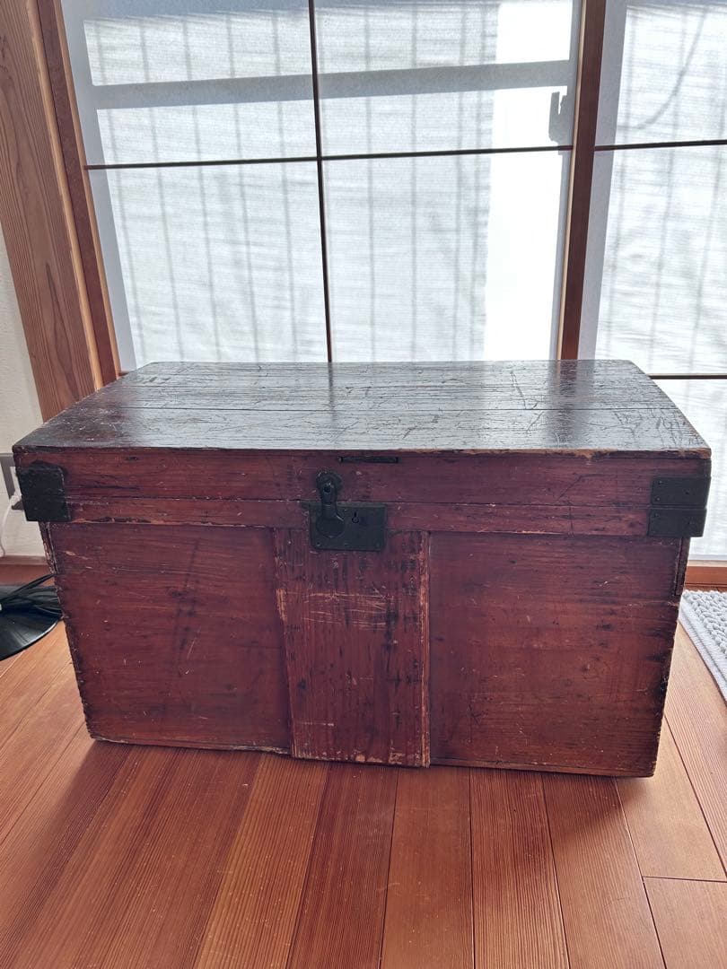 アンティーク　木製収納箱　古道具　古家具