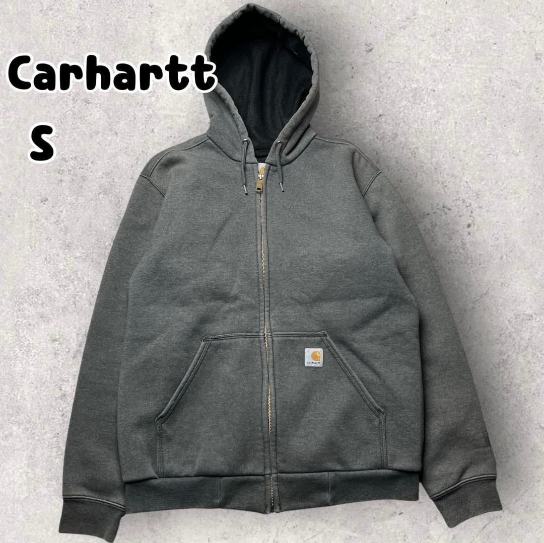 カーハート 裏サーマル ジップアップ パーカー ダブルフェイス グレー S