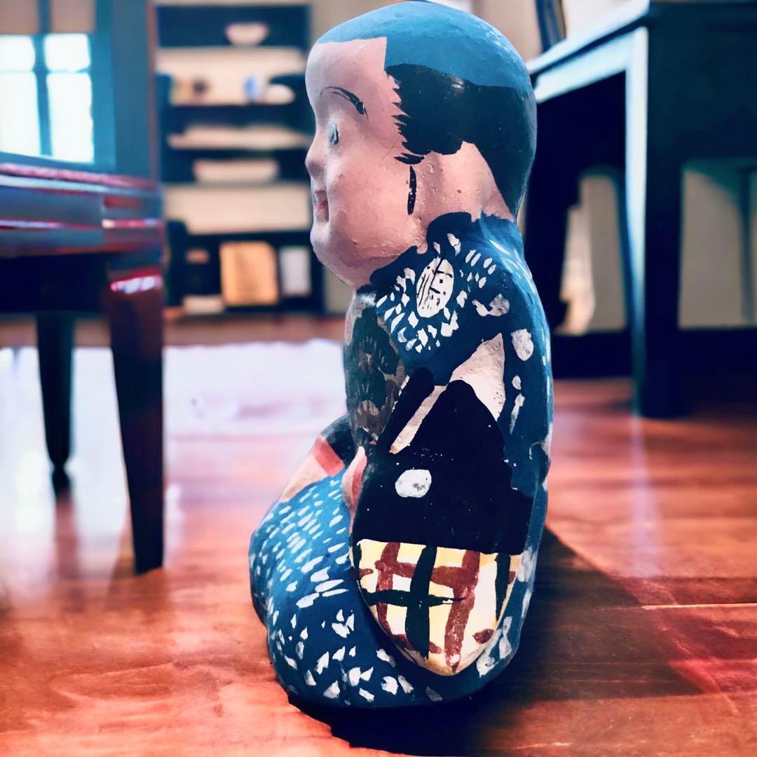 長野県 郷土玩具 中野人形 福助①中野土人形 奈良久雄 商売繁盛 福徳招来　民藝