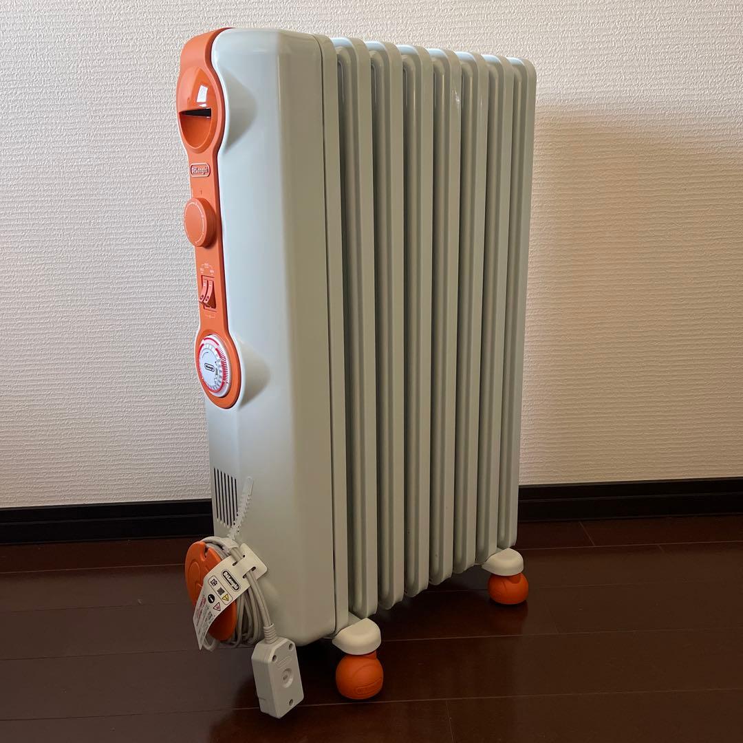 デロンギ オイルヒーター JR0812 オレンジ 美品 トップハンガー説明書有