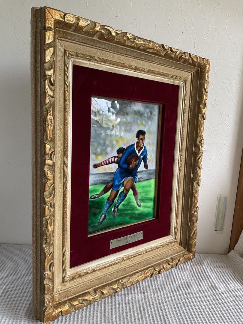 ラグビー画1965年「ラグビーのエナメル画/七宝画」「R.R.F.O.B.C」