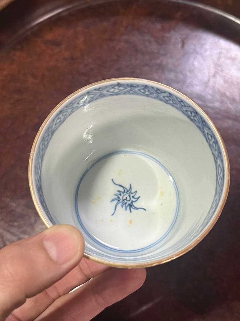 古伊万里　蕎麦猪口　あじさい　鶯　ウグイス　梅　雀　雲雀　紫陽花　民芸　民藝