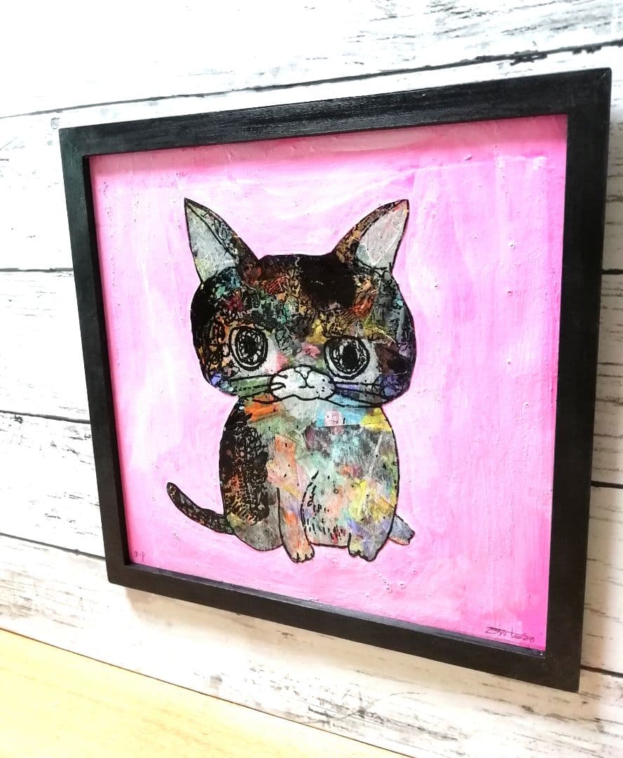 依頼者優先購入作品1 猫の額付き銅版画　センチメンタル猫