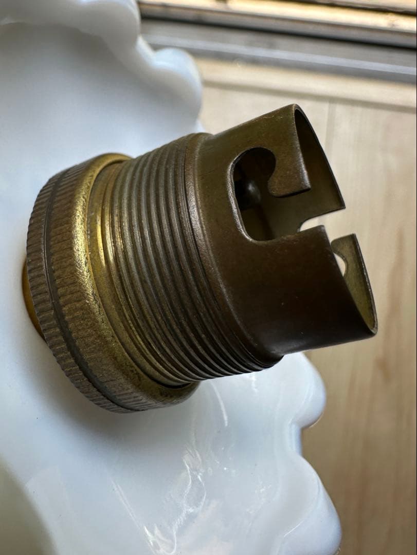 20年代 フランス アンティーク オパリンミルクガラスのお花アトリエランプ＊