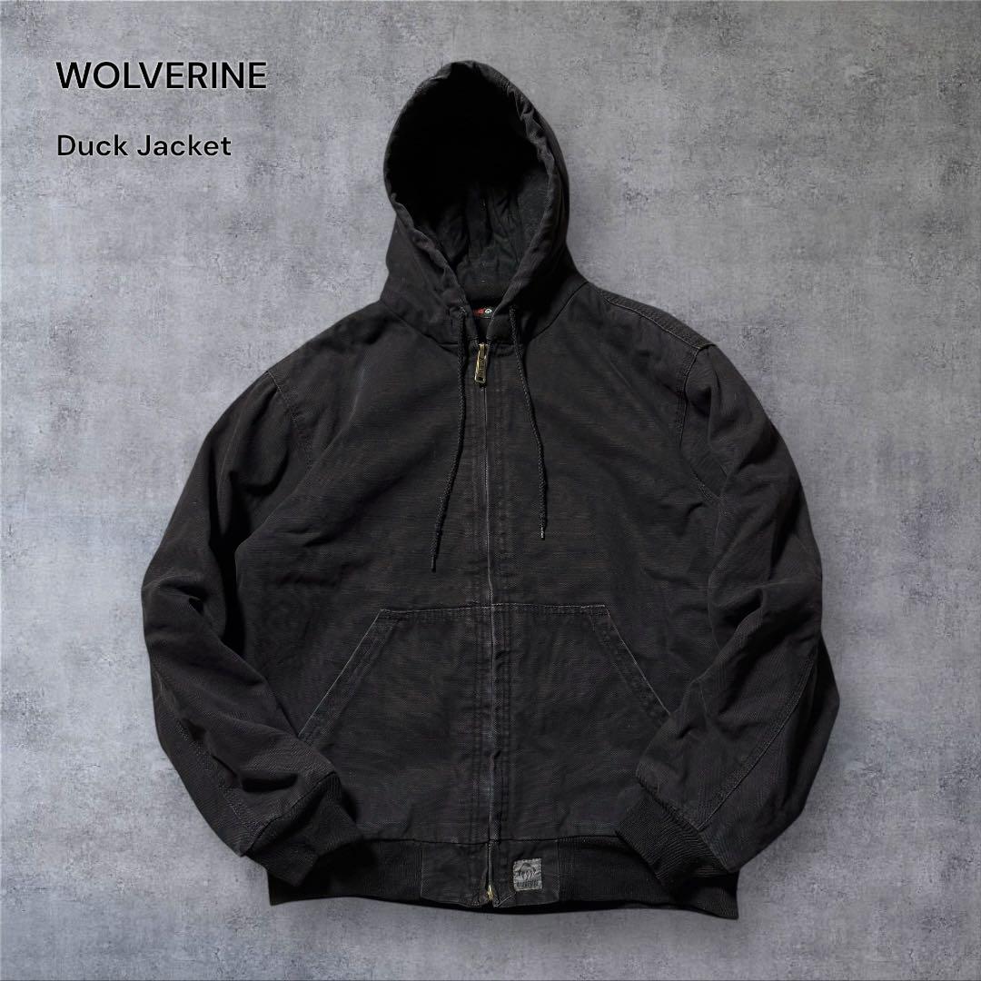 2301 古着WOLVERINEダック地アクティブジャケットソリッド墨黒アメカジ