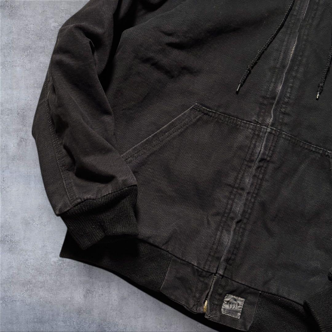 2301 古着WOLVERINEダック地アクティブジャケットソリッド墨黒アメカジ