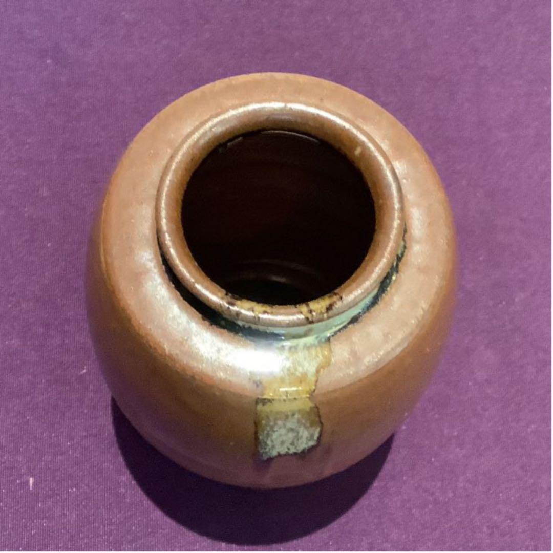 【茶道具】高取焼 肩衝茶入 鬼丸雪山作