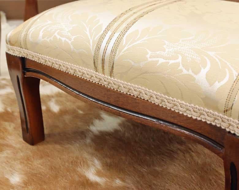 イタリア フットスツール 猫脚 ベージュ/ベニス 補助椅子 玄関用 完成品