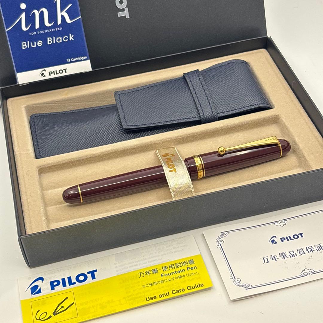 PILOT カスタム74 万年筆 14K 585 赤 ボルドー 筆記可 インク付