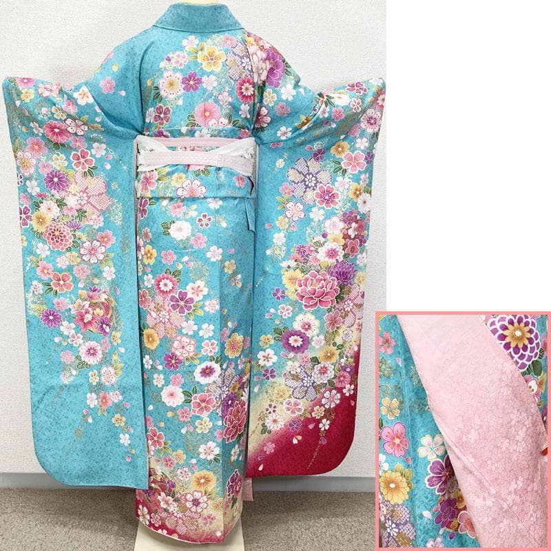 512z23☆かわいい！振袖 銀通し 古典柄 ラメ刺繍 金彩☆美品 成人式結婚式