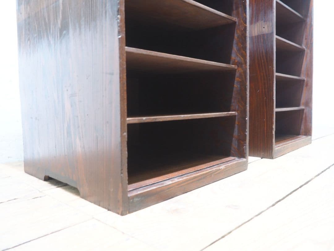 1216 2台セット　レトロな収納棚　飾り棚　本棚　ケース　古家具　アンティーク