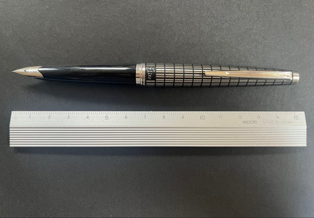 パイロット エリート万年筆 格子柄18K-750 PILOT F