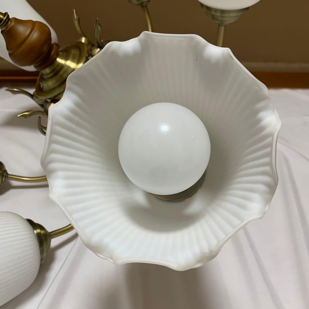 KOIZUM アンティーク　シャンデリア 6灯　フラワー　シェード