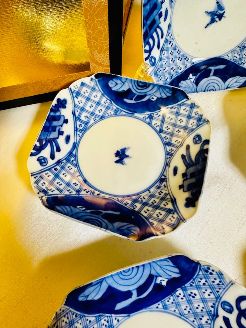 古伊万里　骨董　角皿　5枚