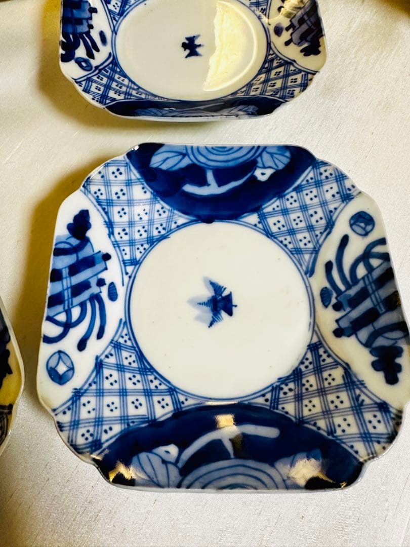 古伊万里　骨董　角皿　5枚