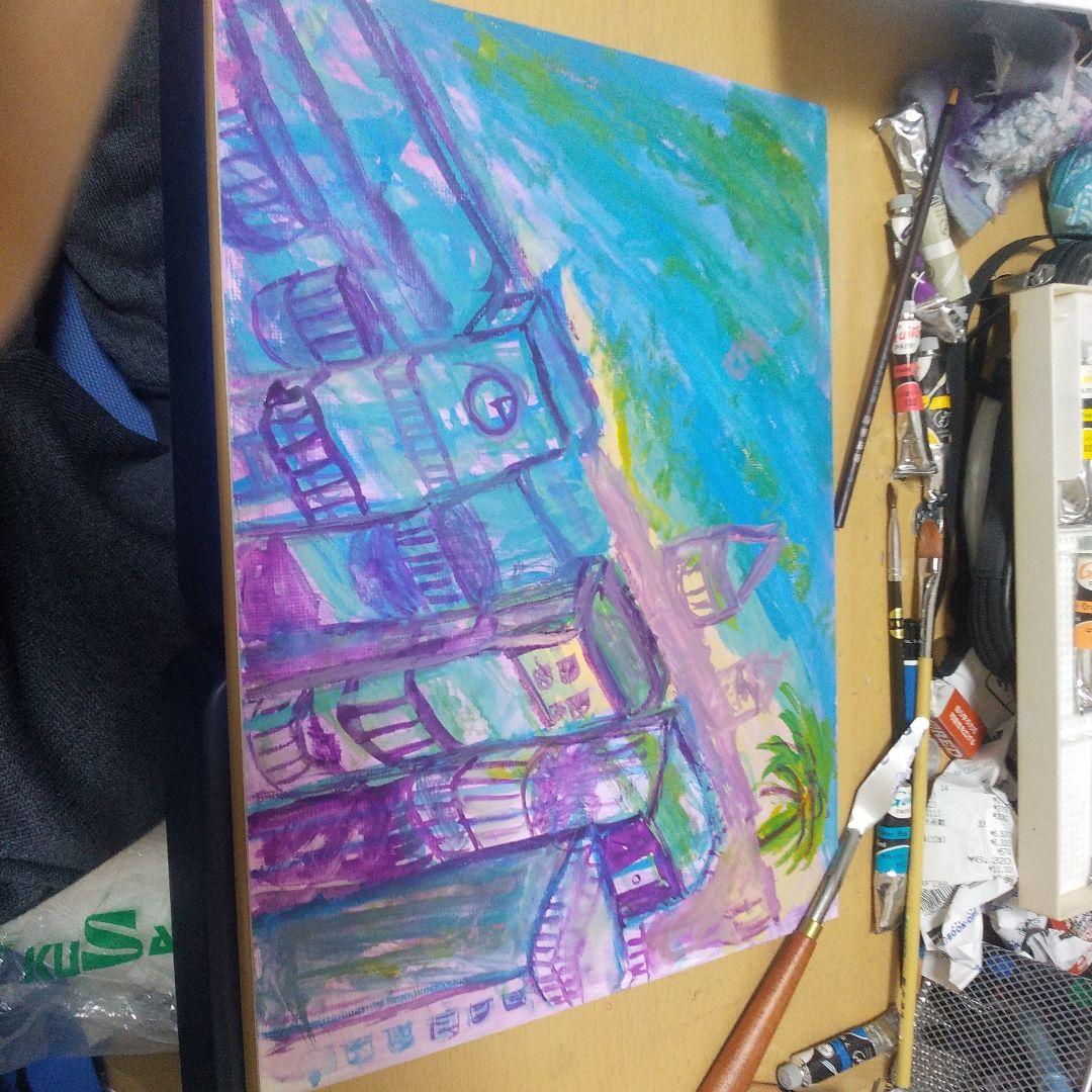 絵画　作品名　「毒と青と春」