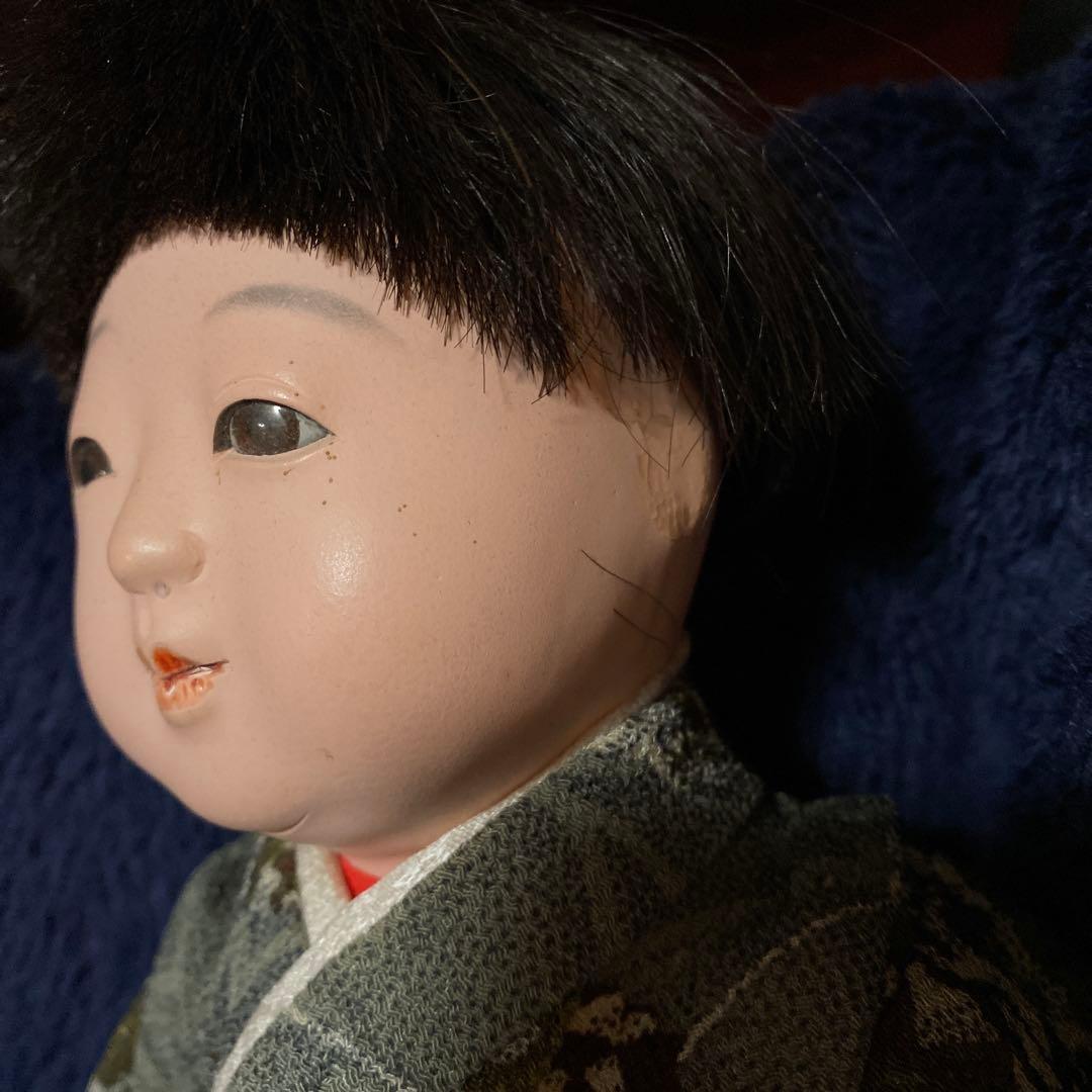 マ様おまとめ　市松人形　2体　男の子と女の子　鳴き　正絹縮緬着物