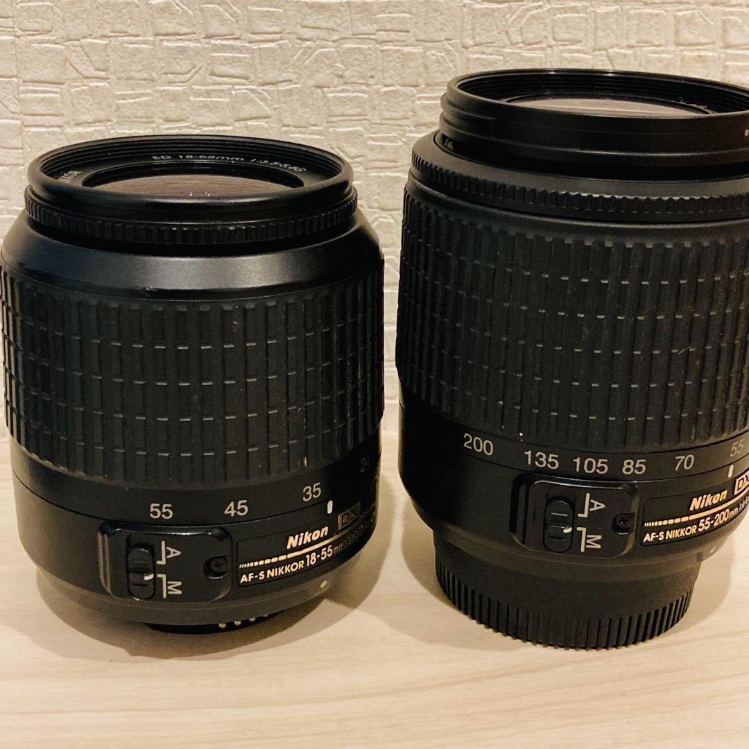 0802 ニコン AF-S Nikkor 18-55 55-200mm セット