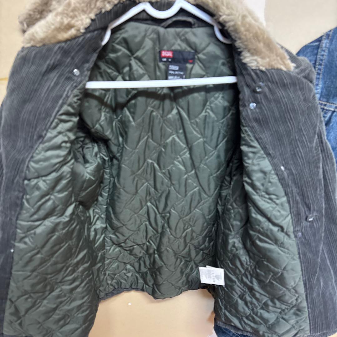 DIESEL ダークグレー ファー付きジャケット M