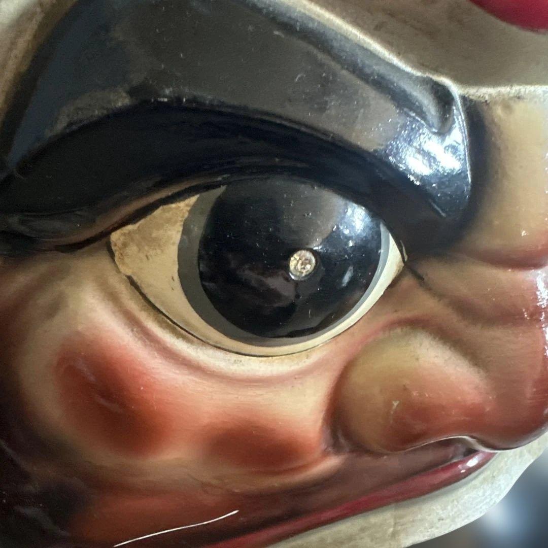 ヴィンテージ希少品‼️陶器ダルマ貯金箱　赤色の達磨 置物