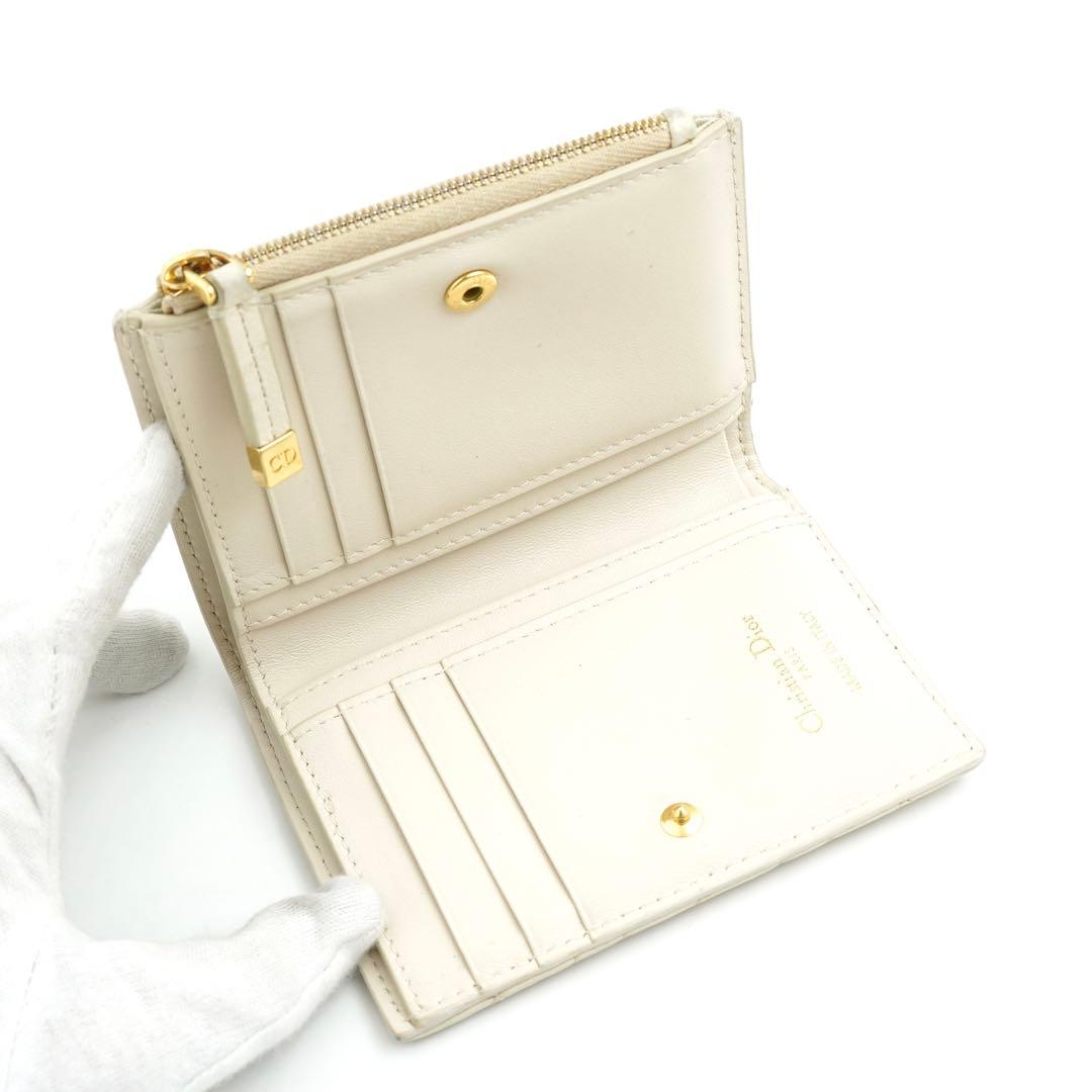 ✨極美品✨　Dior ディオール　ミニ財布　二つ折り　カロ　ダリア　レザー