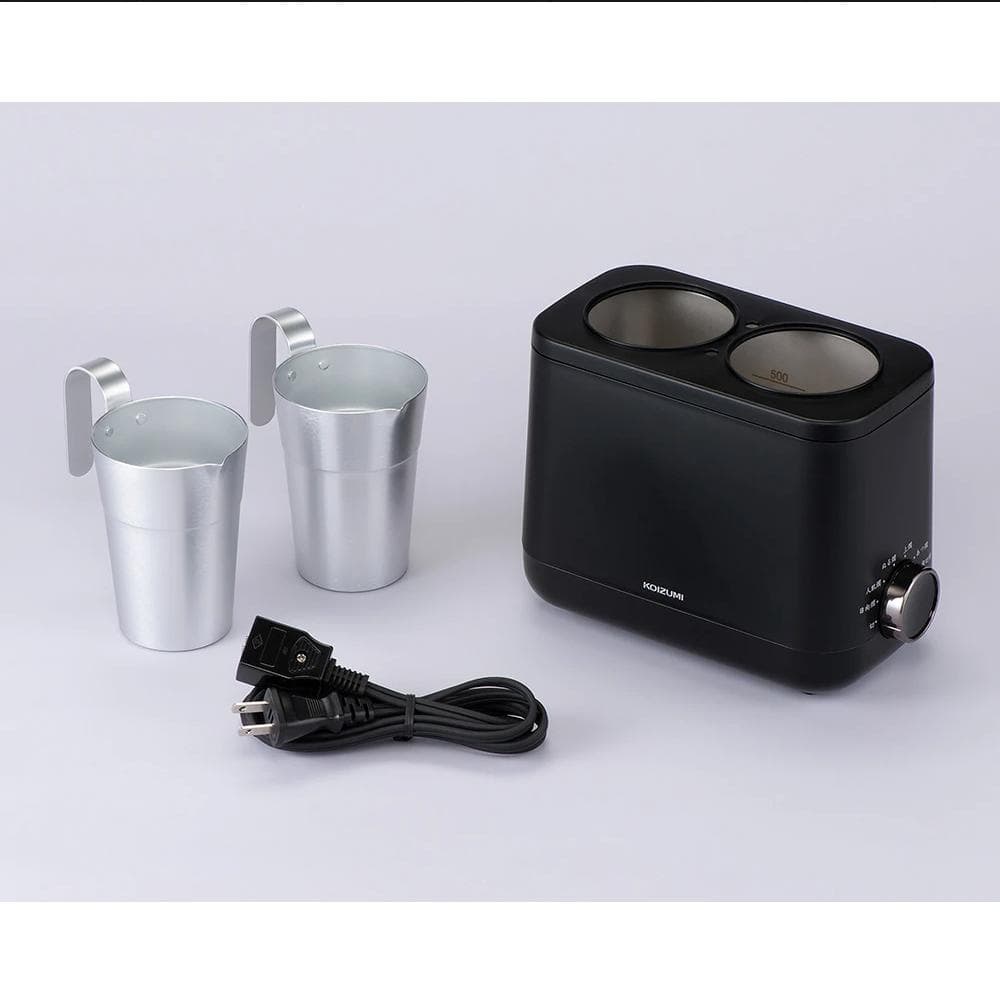 コイズミ 酒燗器 かんまかせ 湯煎タイプ 温度調節 保温機能付き ブラック