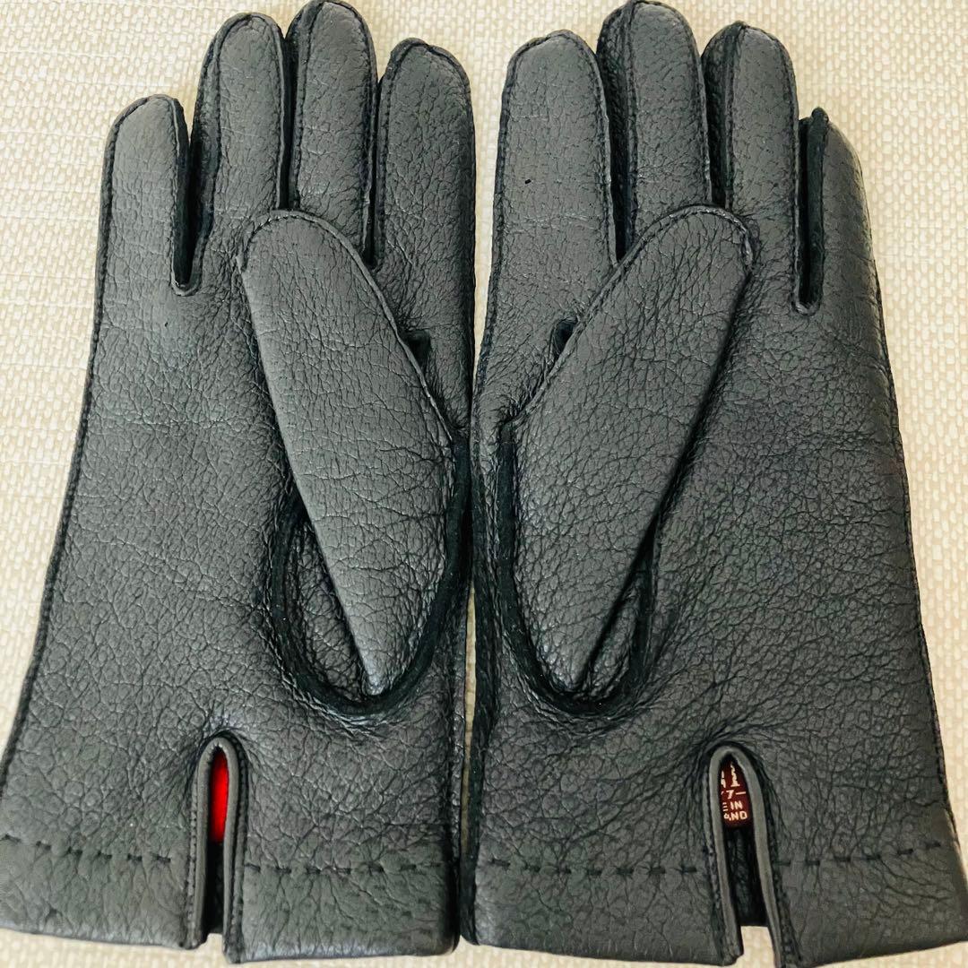 【美品】デンツ ディアスキン グローブ ウールライニング レッド レザー 8.5