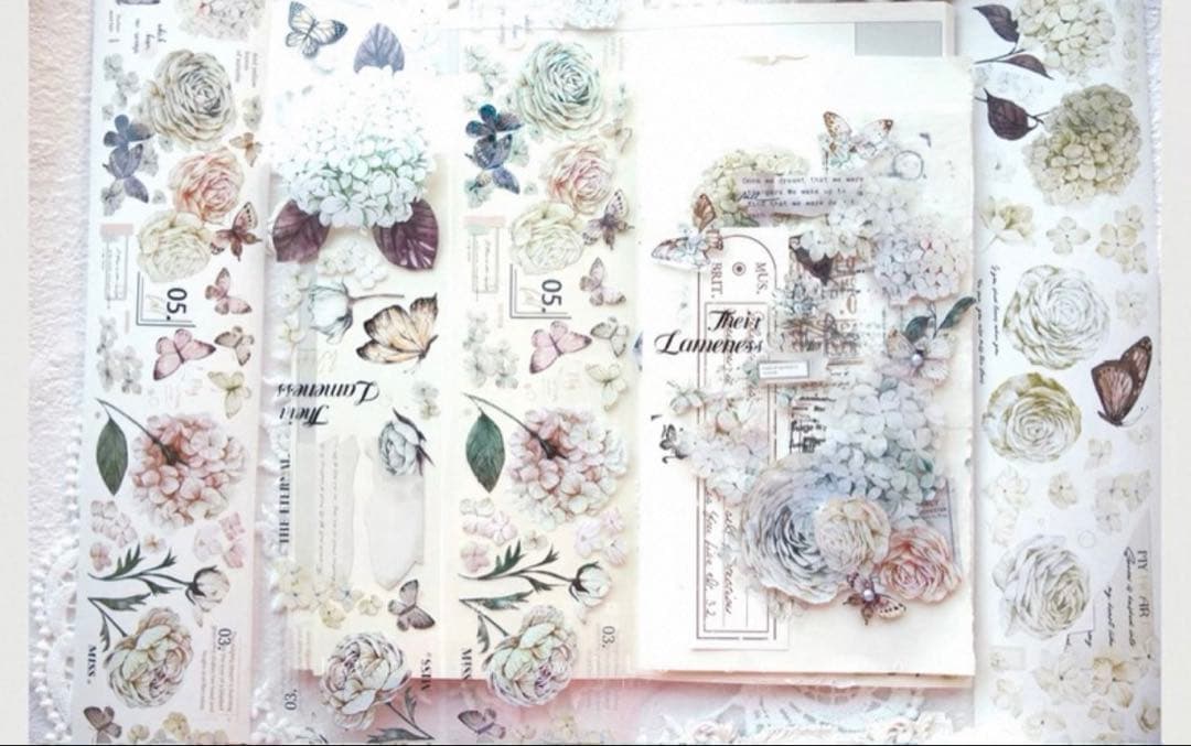 林野间《绣花信·绿》海外マスキングテープ　マステ 【2458】