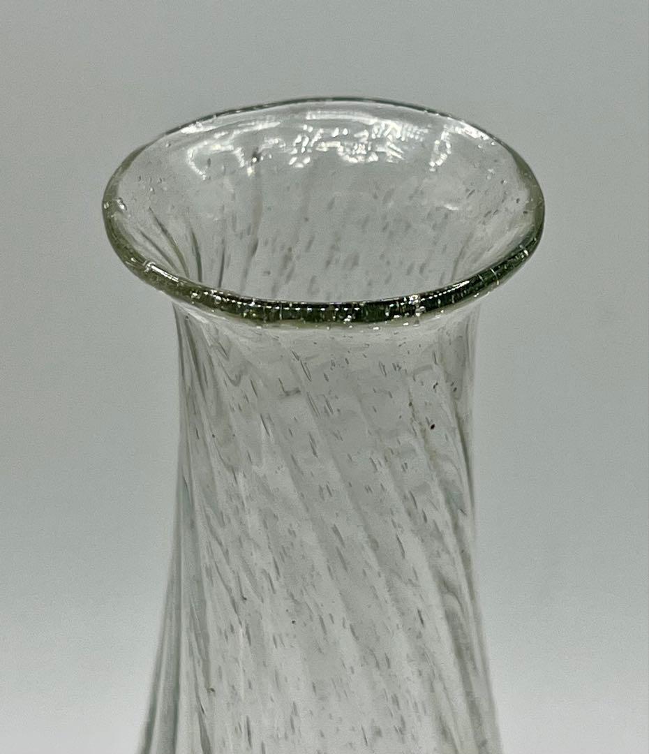 時代　捻りガラス　ウランガラス　徳利　一輪挿し　和ガラス　アンティーク　古道具