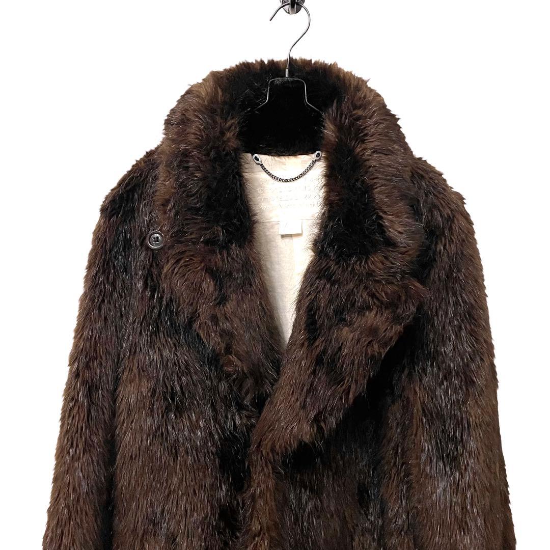 《未使用級》 マルタンマルジェラ ビーバーフェイクファーコート ブラウン