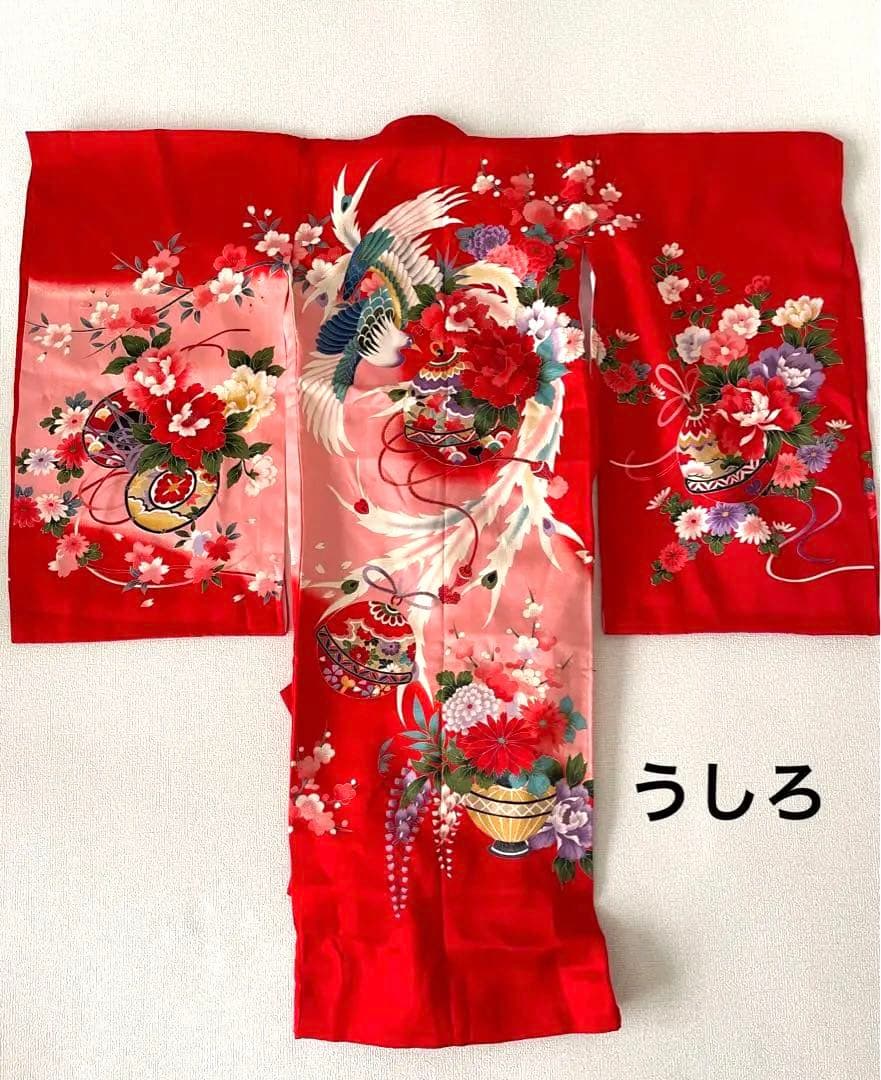 【処分価格❗️】アンティーク 七五三　着物 作り帯 小物一式 フルセット 赤　手毬
