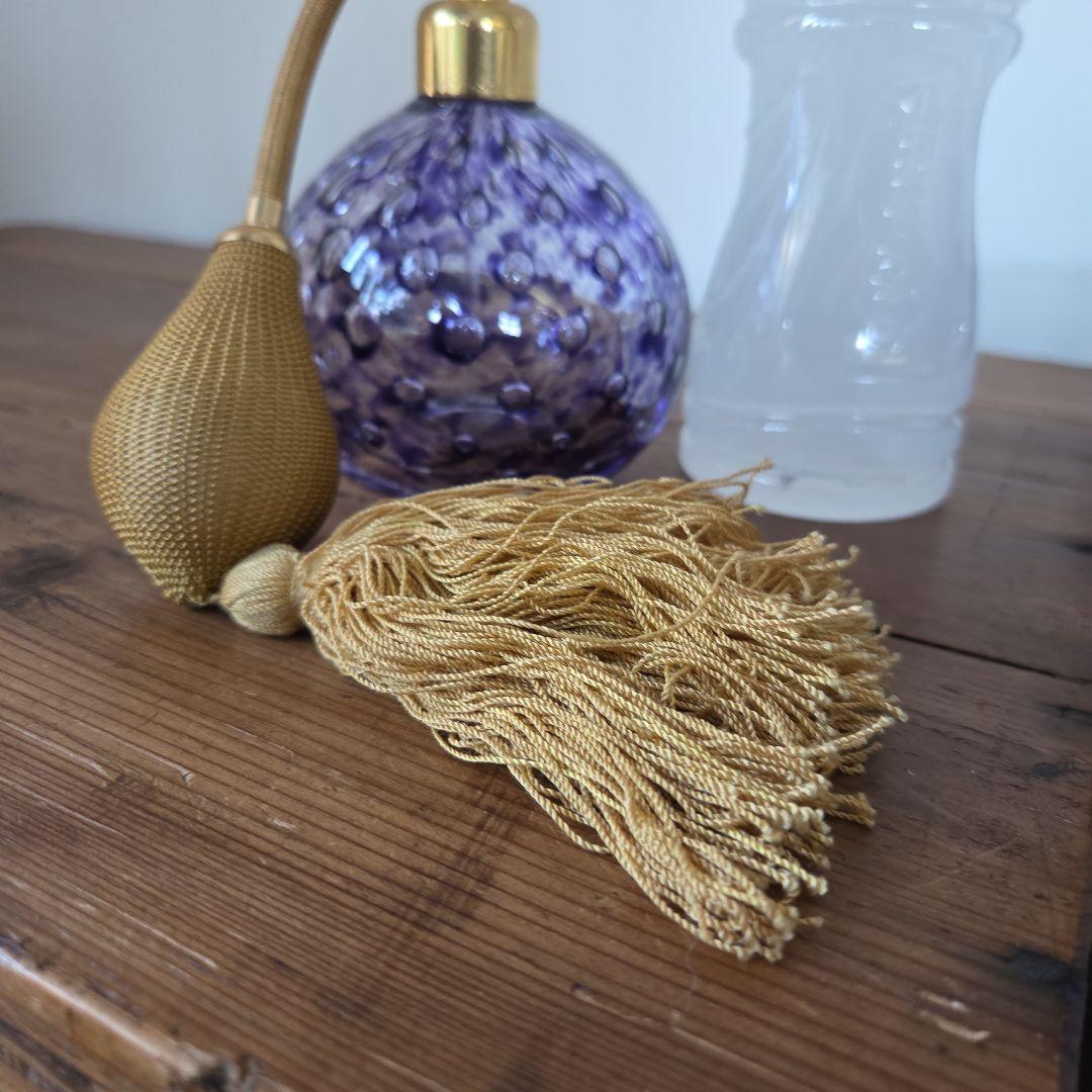 アンティーク　香水　ガラス　紫　香水瓶　マルセル　フランク　フランス