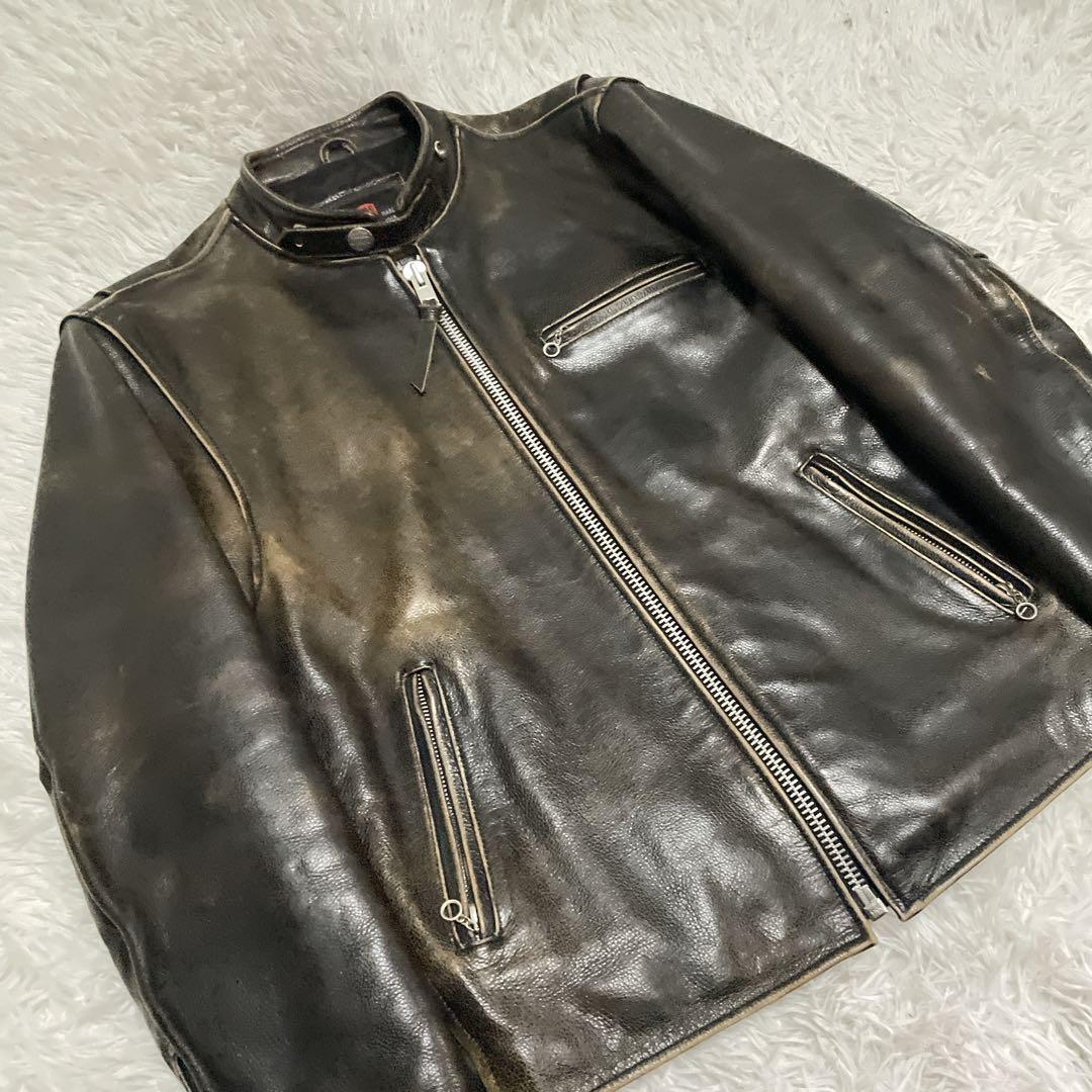 RBC レザージャケット　シングルライダース　本革　M メンズ　ヴィンテージ