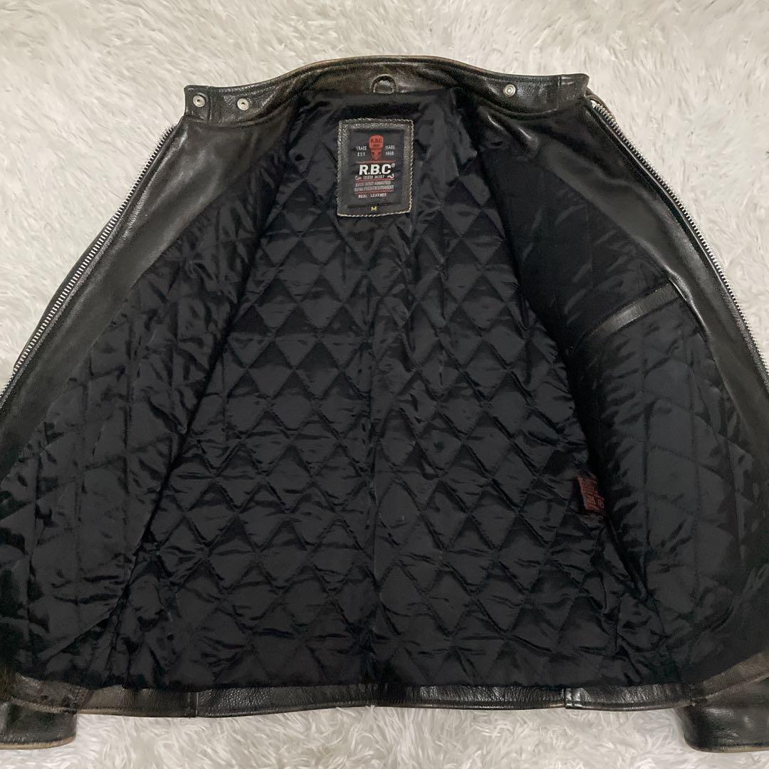 RBC レザージャケット　シングルライダース　本革　M メンズ　ヴィンテージ