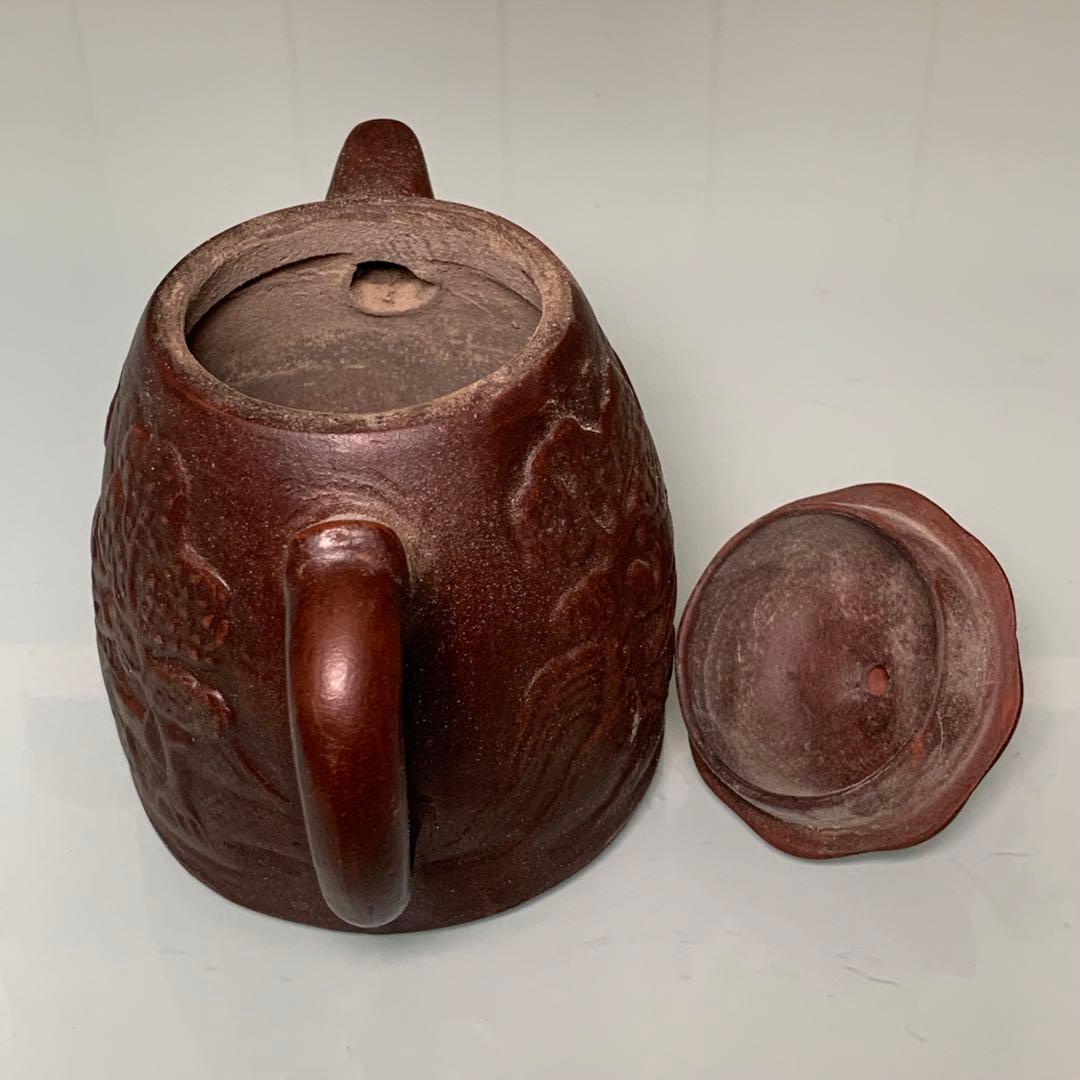 【真作】本物保証　急須陶器　宜興紫砂壺手作り　民家収蔵品　茶道具時代物