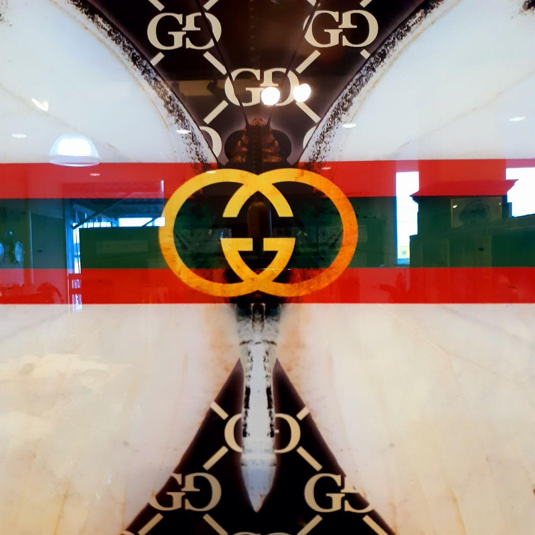輸入雑貨　特殊強化ガラスアート　『GUCCI』　ミラーアート　60×40cm