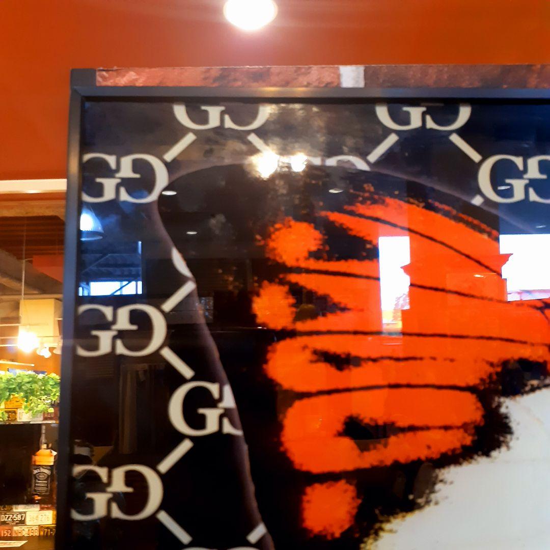 輸入雑貨　特殊強化ガラスアート　『GUCCI』　ミラーアート　60×40cm