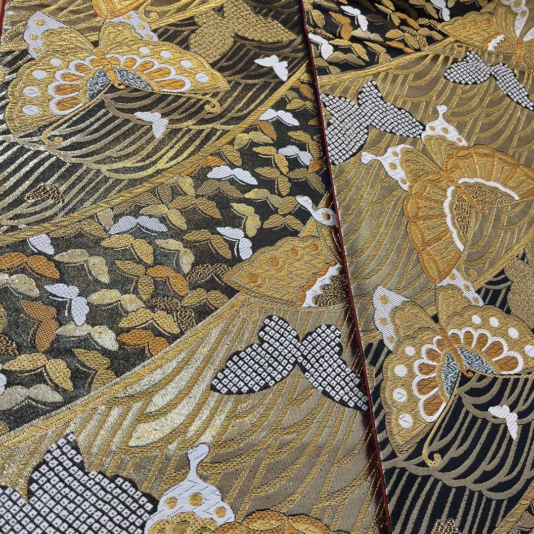 振袖　振り袖　成人式　フルセット　正絹　黒　赤　花柄