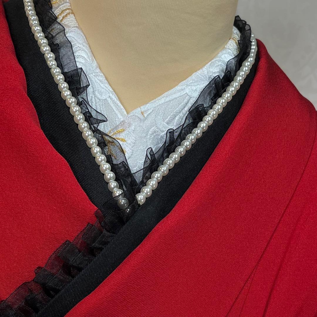 振袖　振り袖　成人式　フルセット　正絹　黒　赤　花柄